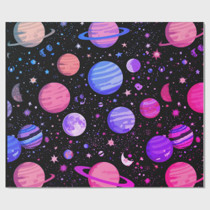 Papel de envolvimiento de regalo de galaxia celest