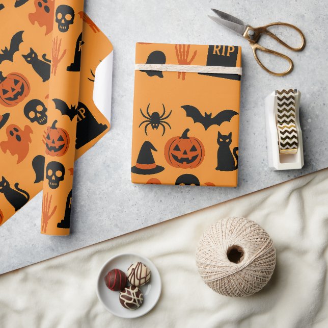 Papel de envolvimiento de regalo de Halloween espu (Artesanía)