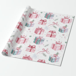 Papel de envolvimiento de regalo de Navidades rosa