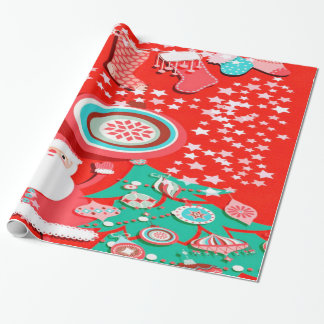 Papel de envolvimiento de regalo de Santa Claus