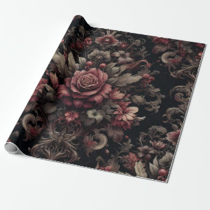 Papel de envolvimiento de regalo negro y marrón