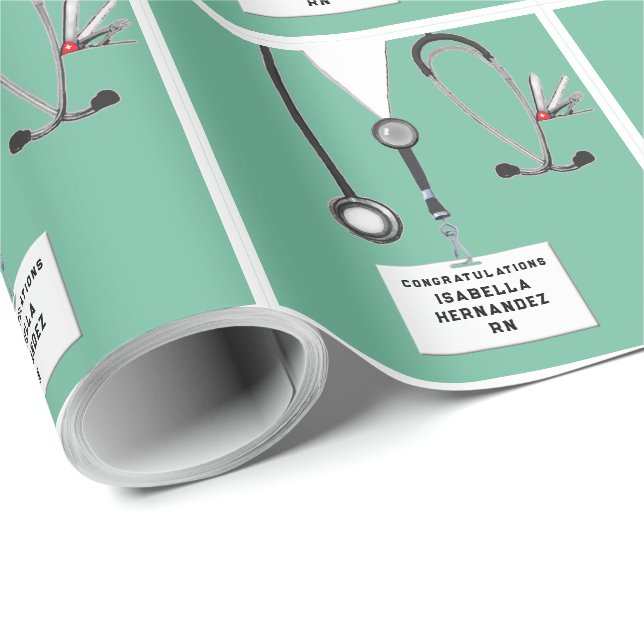 Papel de envolvimiento de regalo para enfermera (Esquina del rollo)