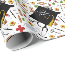 Papel de envolvimiento de regalo para enfermera
