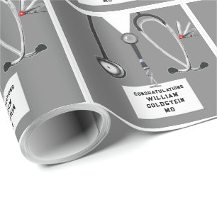 Papel de envolvimiento de regalo para la licenciat