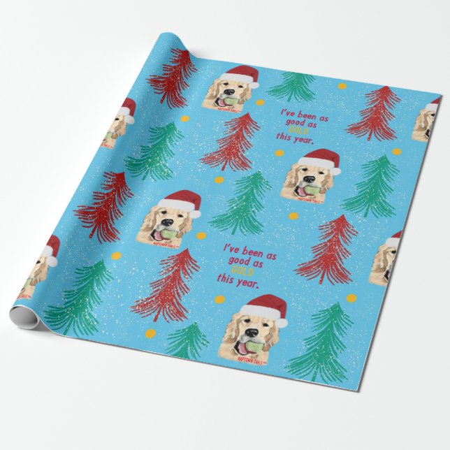 Papel de envolvimiento de regalo para perro navida (Desenrollado)