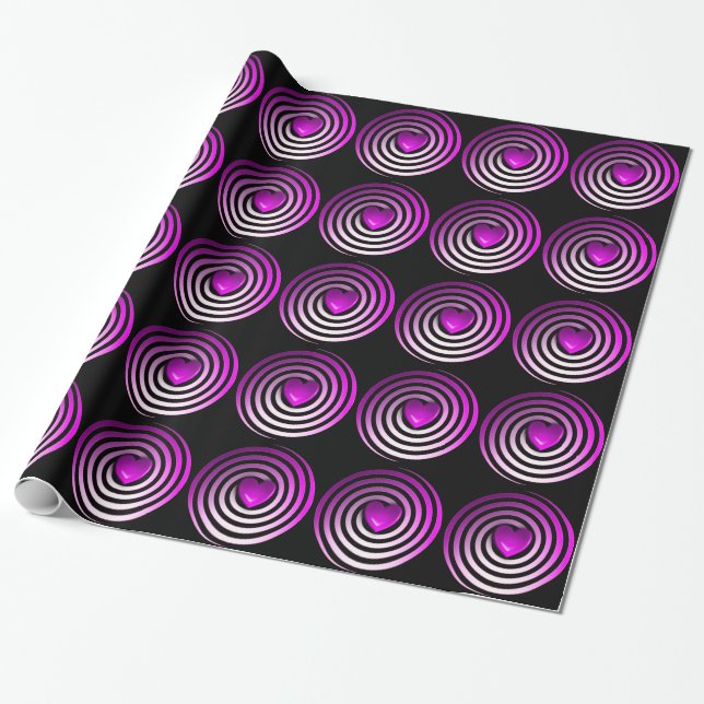 Papel de envolvimiento de regalo rosa, púrpura y n (Desenrollado)