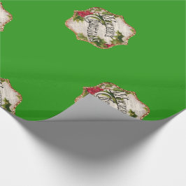 Papel de envolvimiento de regalo verde navideño