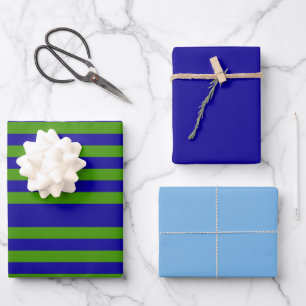 Papel de envolvimiento de regalos verdes y azules