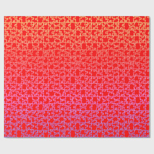 Papel de envolvimiento de rompecabezas rojo amaril