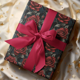 Papel de envolvimiento de Rosas rojos y verdes a g