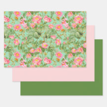 Papel de envolvimiento de rosas rosadas vintage