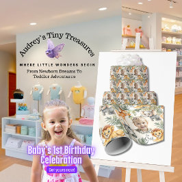 Papel de envolvimiento de Safari de cumpleaños