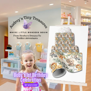 Papel de envolvimiento de Safari de cumpleaños