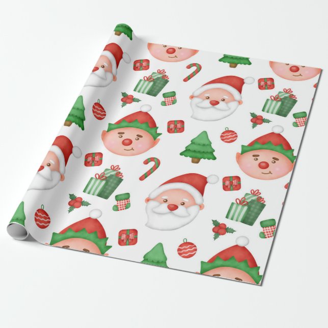 Papel de envolvimiento de Santa/Elf (Desenrollado)