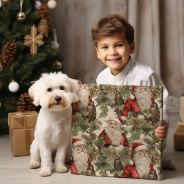 Papel de envolvimiento de Santa Retro