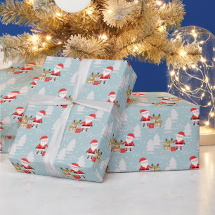 Papel de envolvimiento de Santa y Rudolph