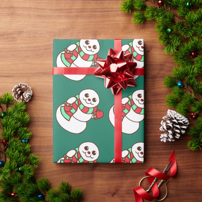 Papel de envolvimiento de Snowman a los Navidades  (Regalo de vacaciones)