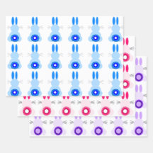 Papel de envolvimiento de surtido de conejo de pas