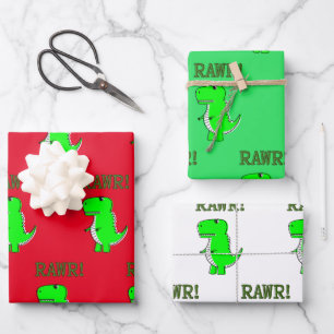 Papel de envolvimiento de T-Rex Dino RAWR lindo y