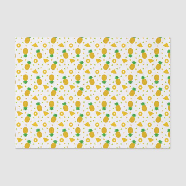 Papel de envolvimiento de tejidos con tema de piña (Anverso)