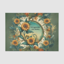 Papel de envolvimiento de tejidos de girasoles de 