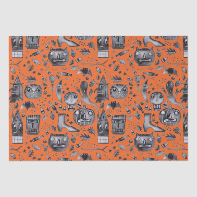 Papel de envolvimiento de tejidos de Halloween-O-R (Anverso)
