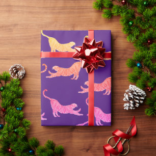 Papel de envolvimiento de tigres amarillos