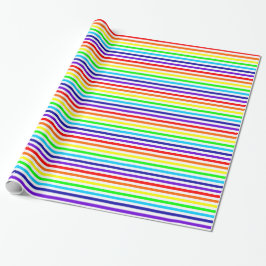 Papel de envolvimiento de tiras de arcoiris blanca