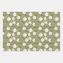 Papel de envolvimiento de toss floral de invierno