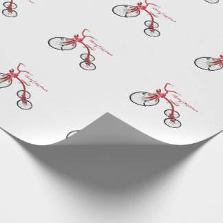 Papel de envolvimiento de triciclo navideño