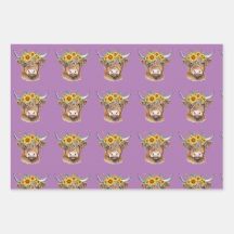 Papel de envolvimiento de vaca/ternera adorable en