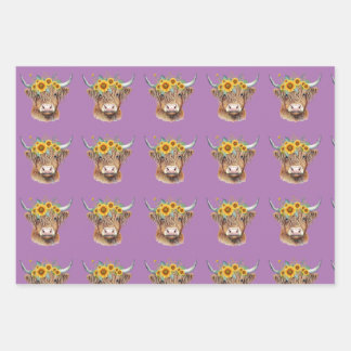 Papel de envolvimiento de vaca/ternera adorable en