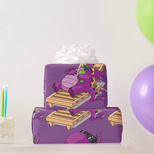 Papel de envolvimiento de vacaciones de dragón (Subido por el creador)