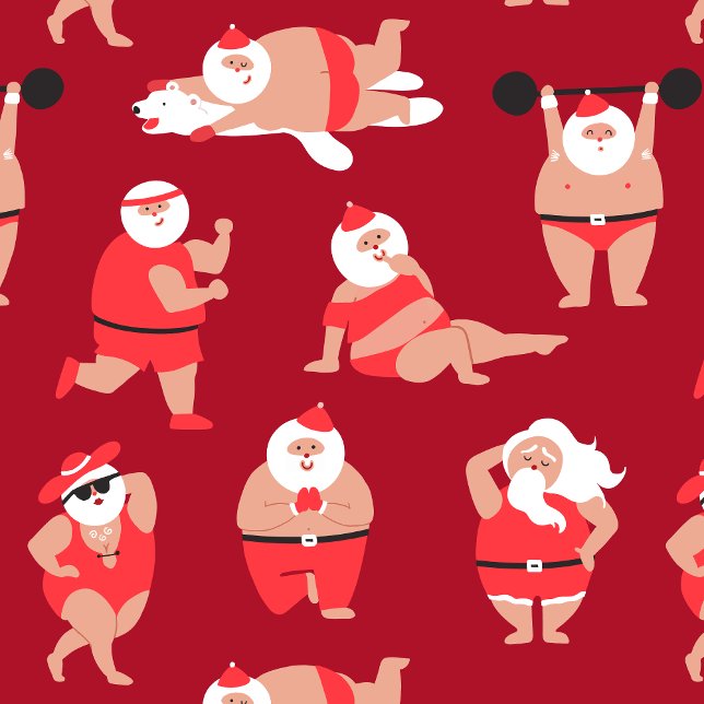 Papel de envolvimiento de vacaciones de Santa Posi (Subido por el creador)