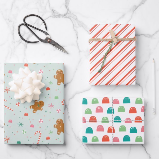 Papel de envolvimiento de vacaciones Gumdrop (Anverso)