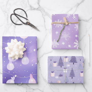 Papel de envolvimiento de vacaciones Purple Pastel