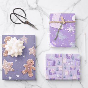 Papel de envolvimiento de vacaciones Purple Pastel