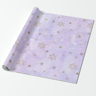 Papel de envolvimiento de vacaciones Purple Snowfl