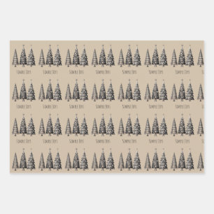 Papel de envolvimiento de vacaciones rústicas para