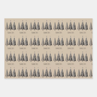 Papel de envolvimiento de vacaciones rústicas para