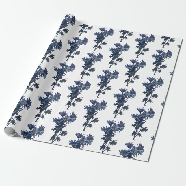 Papel de envolvimiento de verano de Bouquet azul (Desenrollado)