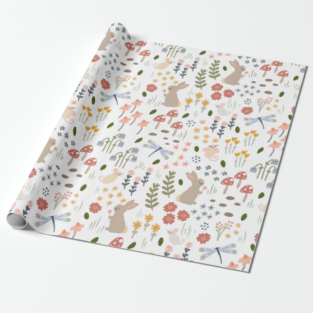 Papel de envolvimiento de Woodland para bebé neutr (Desenrollado)