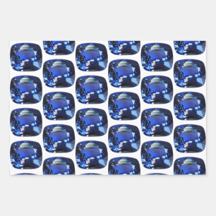 Papel de envolvimiento de zafiro azul Cushion Gems
