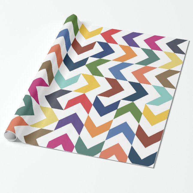 Papel de envolvimiento de ZigZag con arcoiris (Desenrollado)