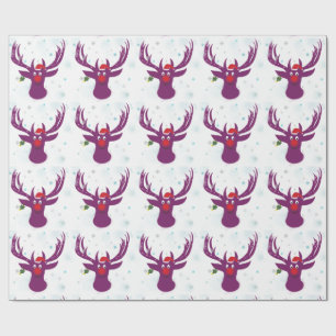 Papel de envolvimiento Deer Santa ChristmasMatte