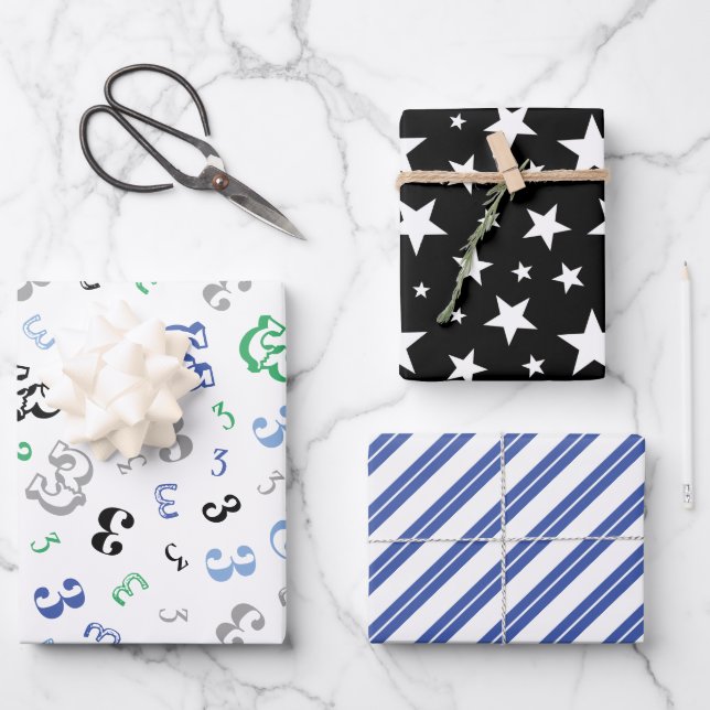 Papel de envolvimiento del año de cumpleaños del P (Anverso)