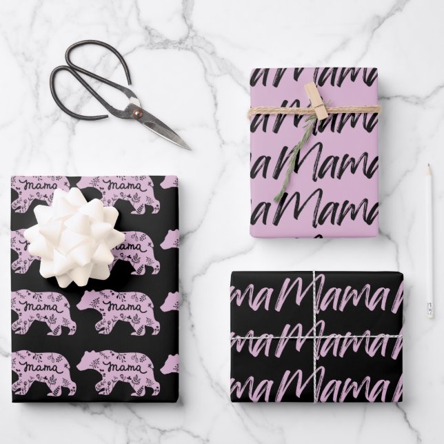 Papel de envolvimiento del día de la madre (Mamá) (Anverso)