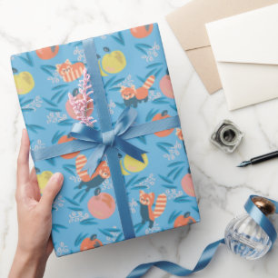 Papel de envolvimiento del patrón de Apple azul de