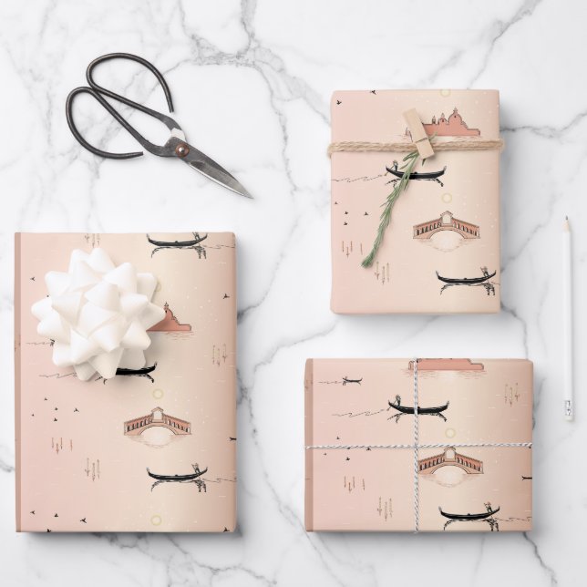 Papel de envolvimiento diurno en góndolas de Venec (Anverso)