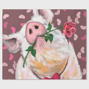 Papel de envolvimiento divertido Gentleman Pig con